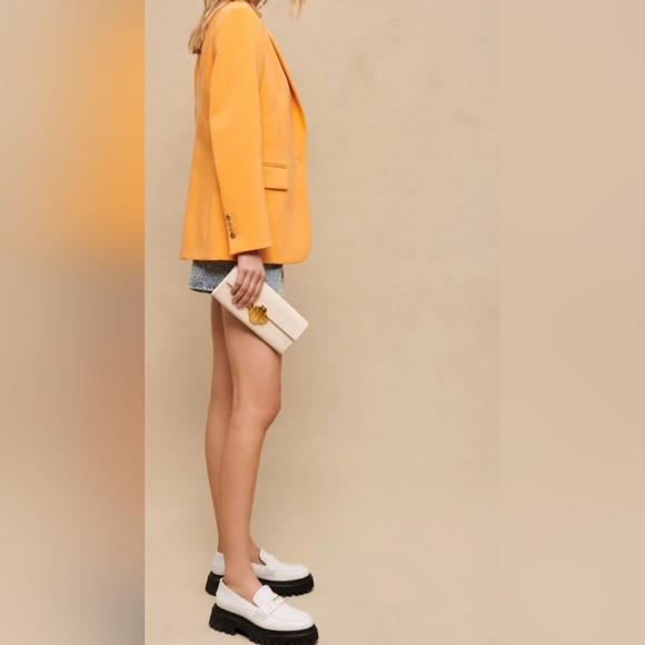 MAGE Women's Orange Blazer. MSRP $565 - Picture 4 of 12